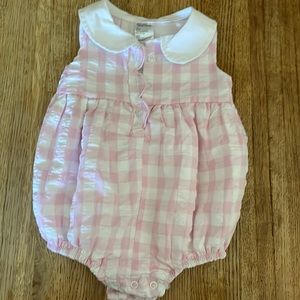 Pink Plaid Baby Romper